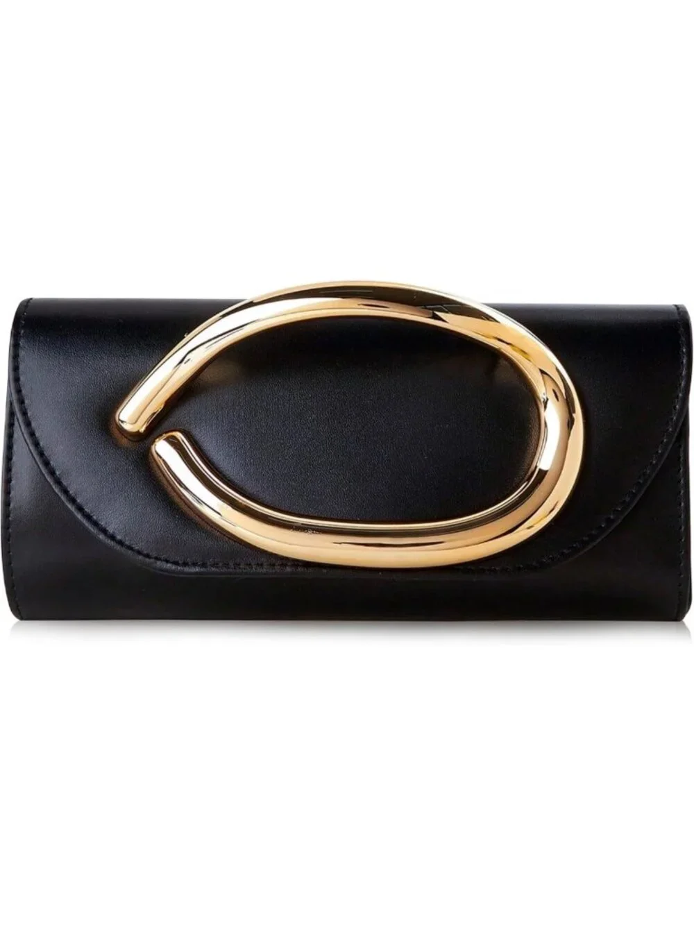 Chic Evening Clutch Purse with Metal Handle & Chain Strap - Perfect for Events
